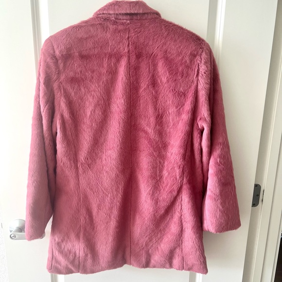 Jacuemus style Korean style lotso pink faux fur padded trench shearling coat - Picture 7 of 7